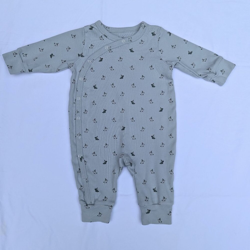 Pehr | Kimono Romper in Hatchling Bunny Print | 3-6M or 55cm